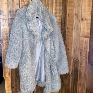 Blue Fur Teddy Coat